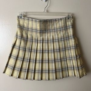 No Boundaries Girls Junior Large (11-13) Yellow Plaid Pleated Skirt